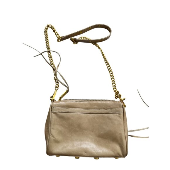 REBECCA MINKOFF Tan Gold Leather MAC Crossbody Bag - Picture 9 of 14